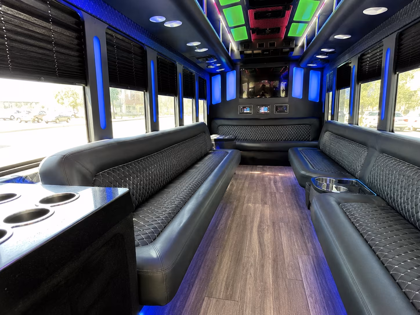 south fulton 15 passenger party bus inside