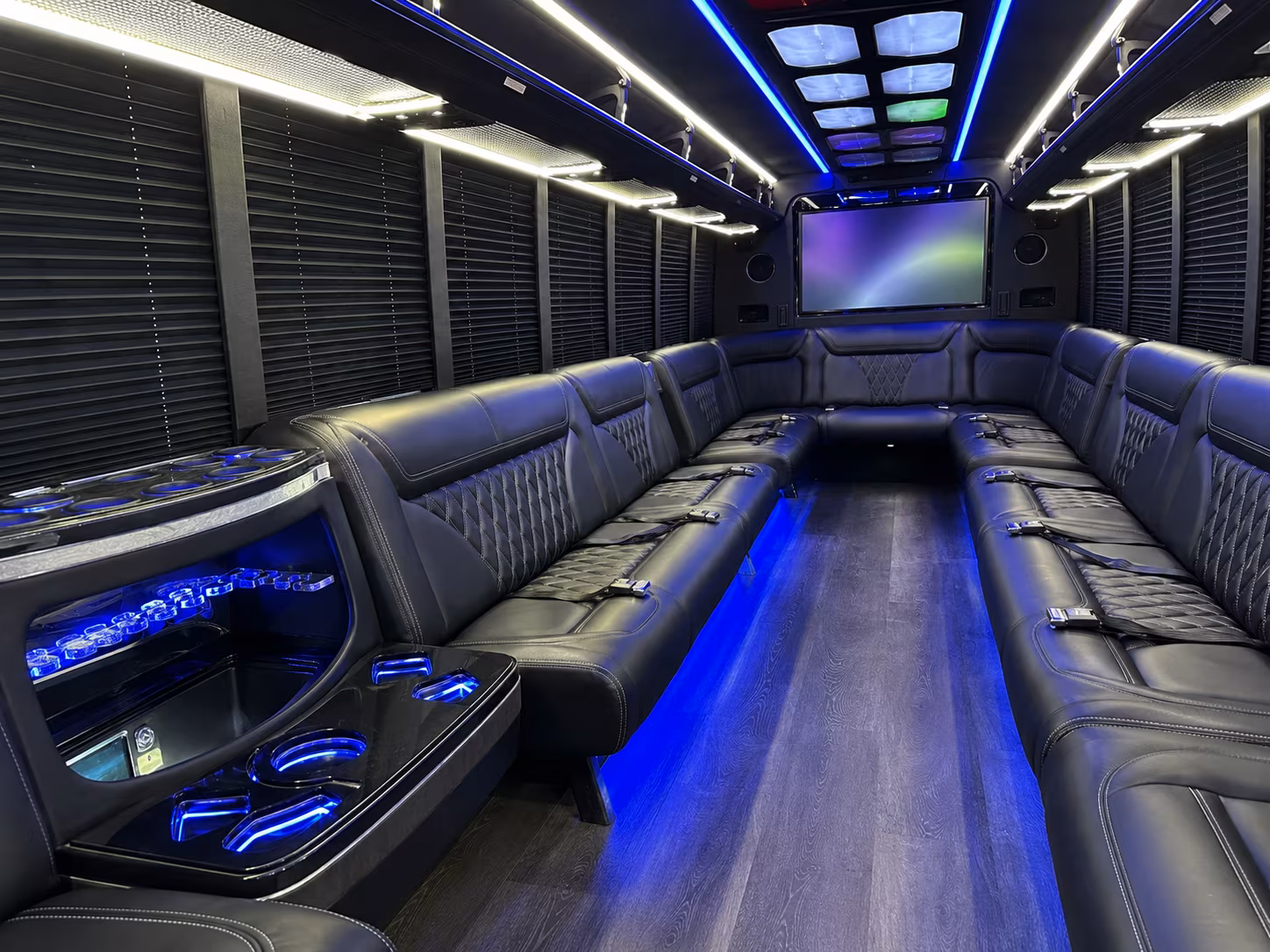 south fulton 20 passenger party bus inside